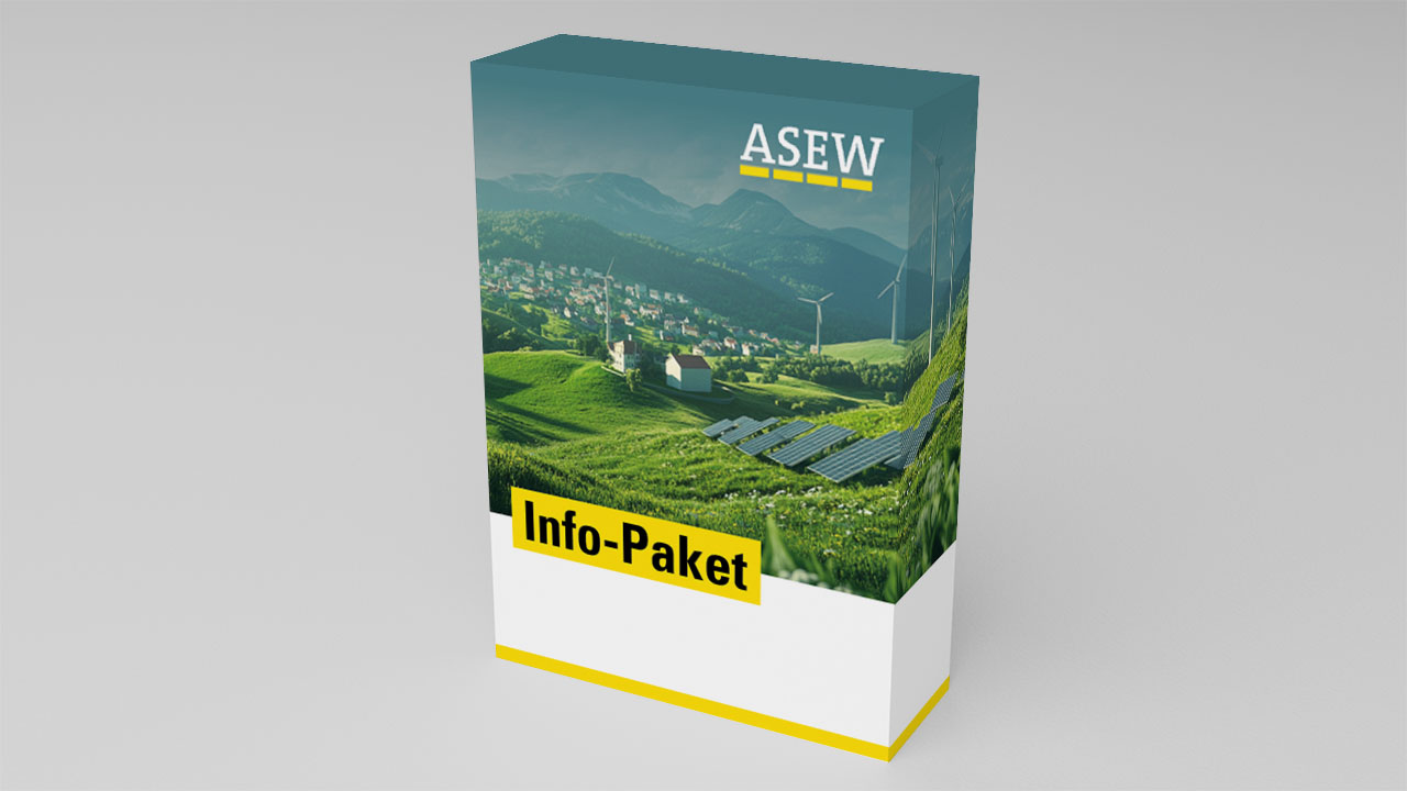 Dorfpanorama mit erneuerbaren Energien