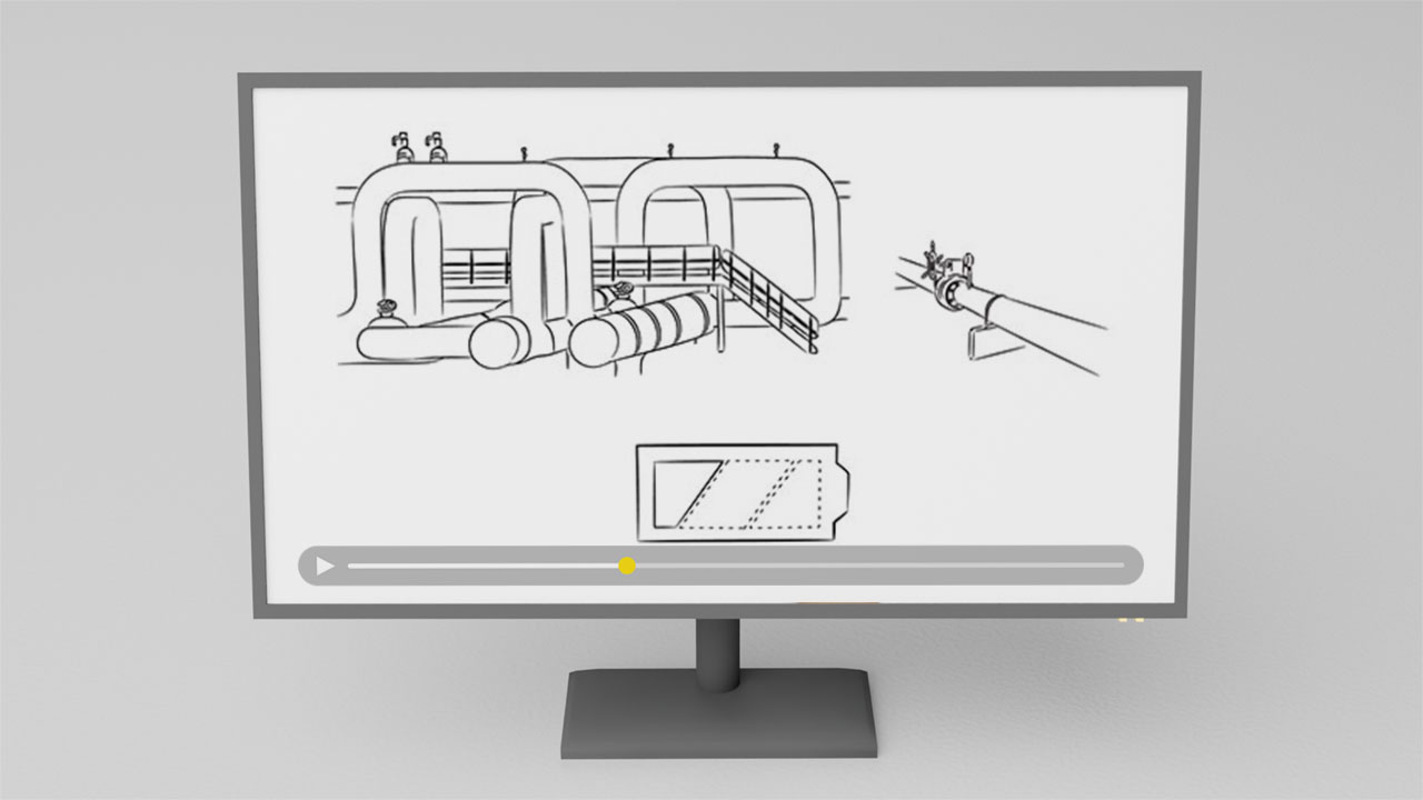 Bildschirm zeigt Erklärvideo zur Heizungsoptimierung