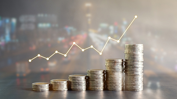 Münzen als Diagramm angeordnet