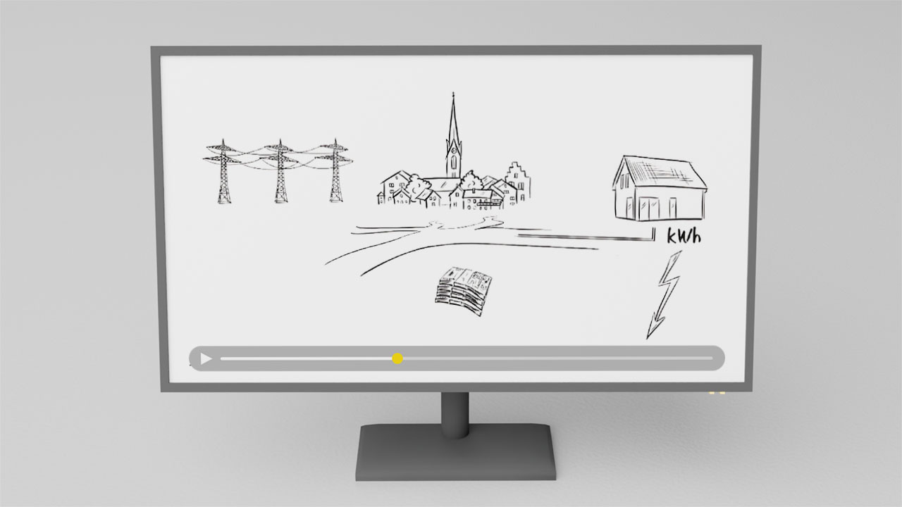 Bildschirm zeigt Erklärvideo zur Konzessionsabgabe